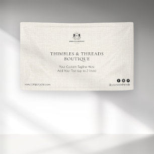 Chic Linen Simple Business Logo Event Marketing Banner