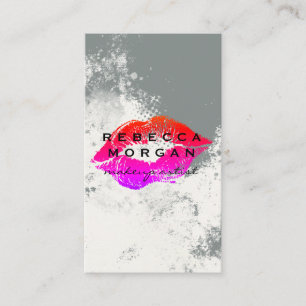 Chic Lipstick Kiss   Texture Background Business Card
