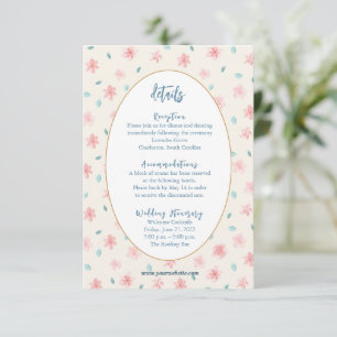 Chic Little Pink Floral Detail Enclosure Card