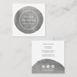 Chic logo professional trendy grey social media square business card