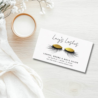 Chic Long Lush Lashes Makeup Artist Business Card