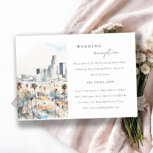 Chic Los Angeles California Wedding Reception Enclosure Card
