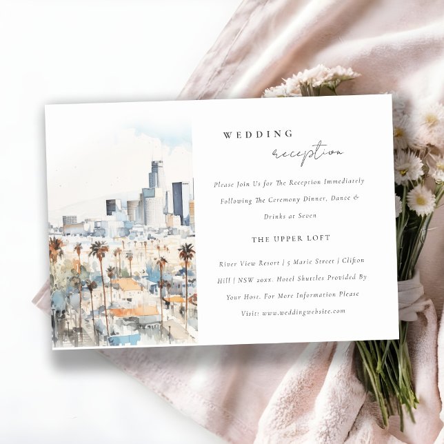 Chic Los Angeles California Wedding Reception Enclosure Card (Creator Uploaded)