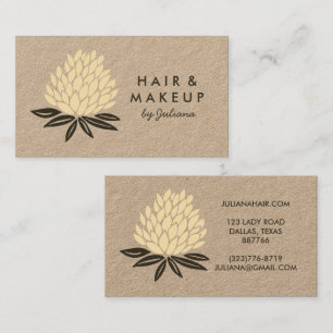 Chic Lotus Flower Minimalist Neutral Earthy KRAFT Business Card