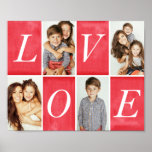 Chic Love 4 Photo Collage Poster<br><div class="desc">Showcase your favourite photos with this stylish 4-Photo collage poster that says "Love".</div>