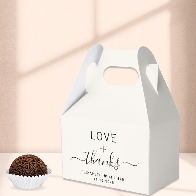 Chic Love And Thanks Cream Wedding Favour Box (Creator Uploaded)