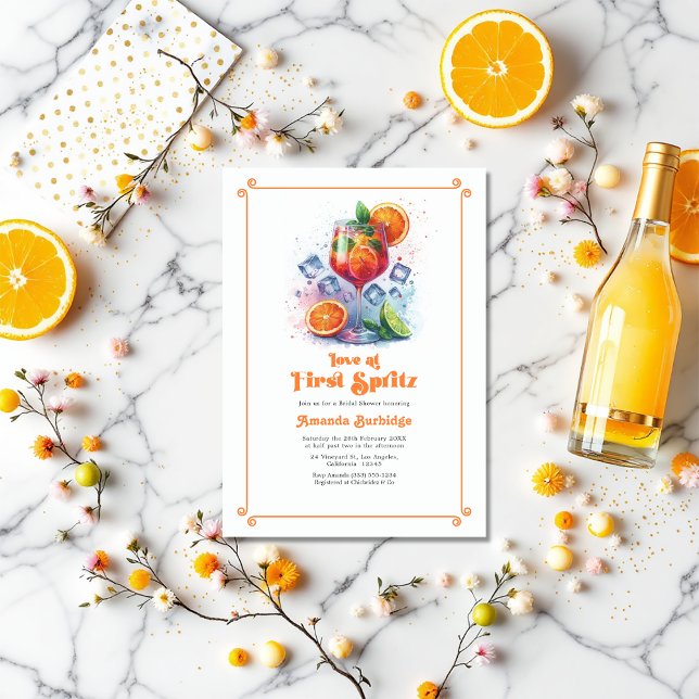 Chic Love at First Spritz Bridal Shower Invitation (Chic Love at First Spritz Bridal Shower Invitation)