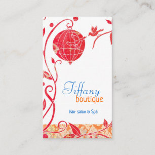 Chic Love Birds Bird Cage Salon Business Cards