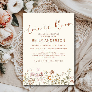 Chic Love in Bloom Wildflower Bridal Shower Invitation