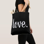 chic LOVE. script Tote Bag<br><div class="desc">LOVE | AFFECTION | SERENE | HAPPY | CUTE CHIC SCRIPT CURSIVE TYPOGRAPHY DESIGN | LOVE NEVER ENDS | So now faith, hope, and love abide, these three; but the greatest of these is love. 1 Corinthians 13:8-13 | hope | faith | believe | TRUE LOVE | LOVE NEVER FAILS...</div>