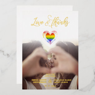 Chic Love & Thanks LGBT Rainbow Pride Heart Photo
