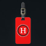 CHIC LUGGAGE/BAG TAG_01 RED WITH WHITE BEADS LUGGAGE TAG<br><div class="desc">CHIC LUGGAGE/BAG TAG_01 RED WITH WHITE BEADS WITH WHITE MONOGRAM,  RED BACK WITH BLACK TEXT</div>