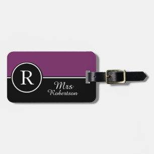 CHIC LUGGAGE/BAG TAG_MODERN "Mrs" PURPLE/BLACK Luggage Tag