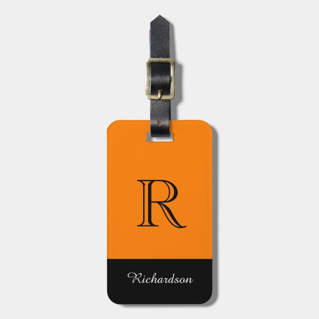 CHIC LUGGAGE TAG_BLACK/ORANGE/WHITE TAG (Front Vertical)