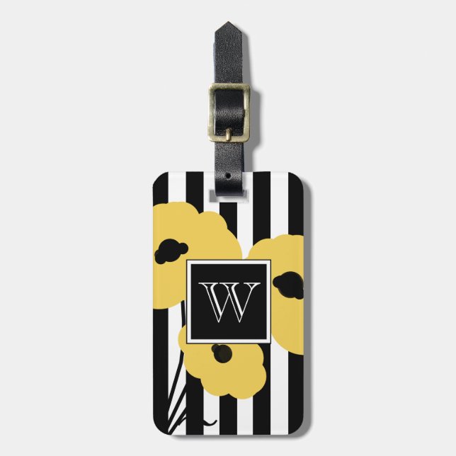 CHIC LUGGAGE TAG_MOD YELLOW POPPIES TAG (Front Vertical)