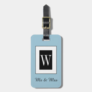 CHIC LUGGAGE TAG_"Mr & Mrs" BLACK/WHITE/BLUE Tag