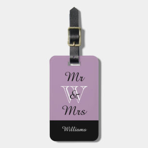 CHIC LUGGAGE TAG_"Mr & Mrs" LILAC/BLACK/WHITE Luggage Tag