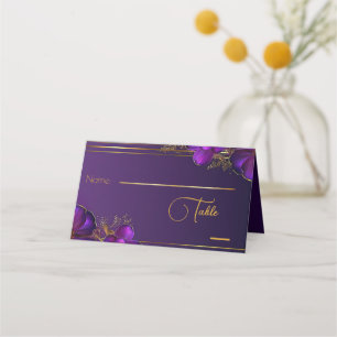 Chic Luminous Violets Purple Customisable Place Card