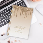 Chic Luxury Glitter Drips Gold 2024 Planner<br><div class="desc">This chic planner features a sparkly gold faux glitter drip border and gold ombre background. Personalise it with her name in elegant script over a gold diamond divider. The words "2024 Planner" or other text of your choice appear in sans serif font below.</div>