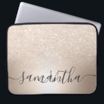 Chic luxury gold glitter ombre metallic monogram laptop sleeve<br><div class="desc">Chic luxury gold glitter ombre metallic monogram</div>