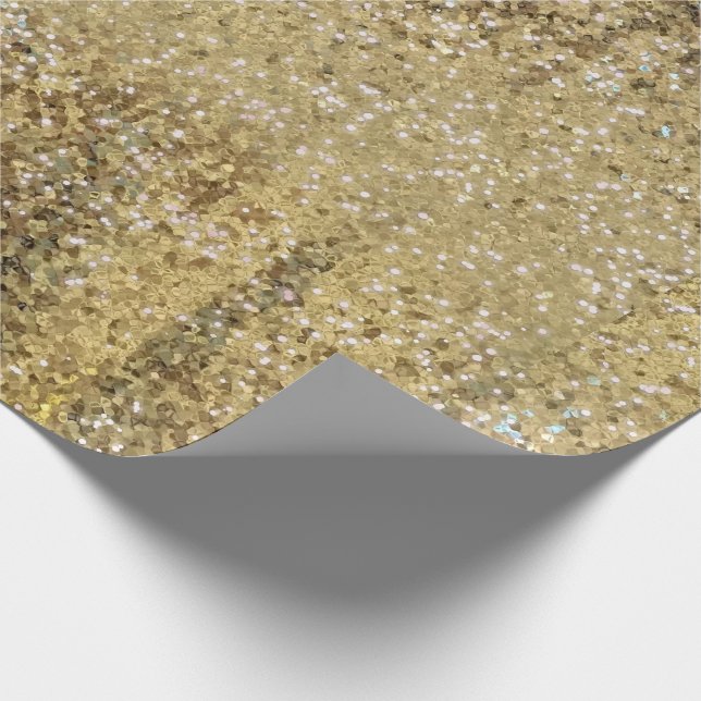 Chic  Luxury Gold glitter sequins Wrapping Paper (Corner)