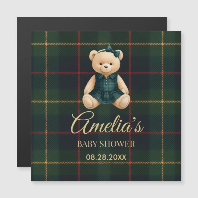 Chic Luxury Teddy Bear Baby Shower  (Front/Back)