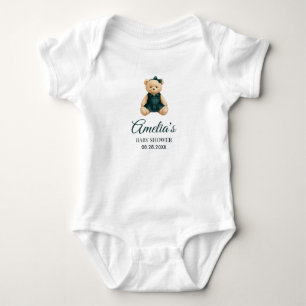 Chic Luxury Teddy Bear Baby Shower  Bodysuit