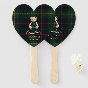 Chic Luxury Teddy Bear Baby Shower Hand Fan