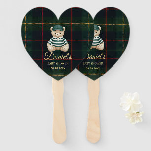 Chic Luxury Teddy Bear Baby Shower  Hand Fan