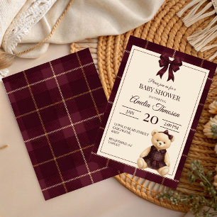 Chic Luxury Teddy Bear baby shower  Invitation