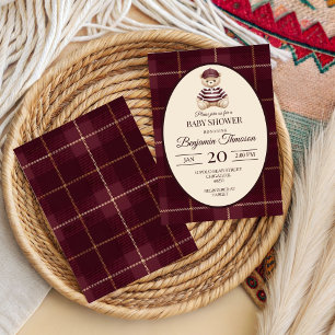 Chic Luxury Teddy Bear Baby Shower Invitation