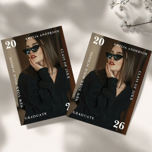 Chic Magazin Senior Graduate, Modern Graduation Invitation