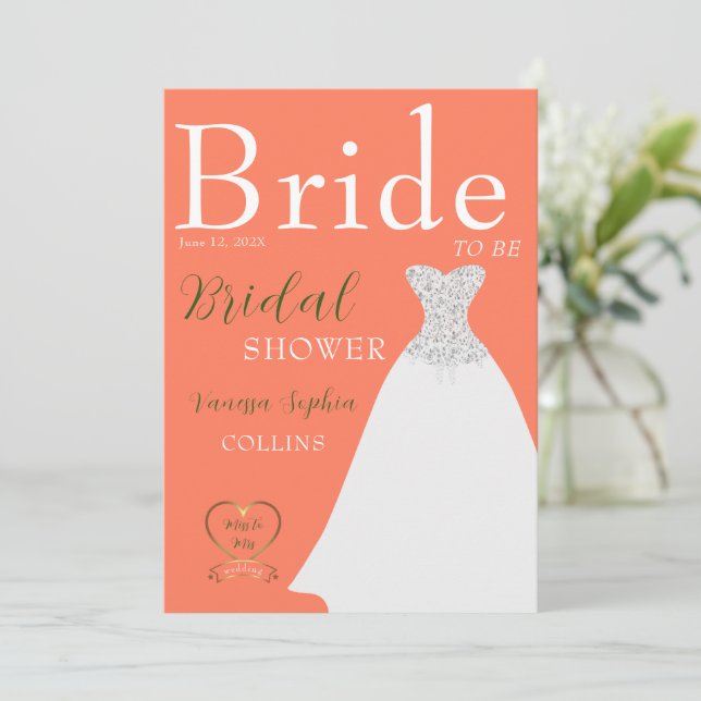 Chic Magazine Cover Bridal Shower Invitation (Standing Front)