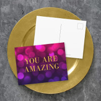 Chic Magenta Bokeh Lights Gold You Are Amazing