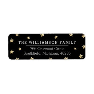 Chic Magical Gold & Black Starry Night Pattern