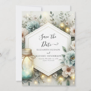 Chic Magical Mason Jar Wedding Save The Date