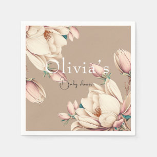 chic magnolia floral  napkin