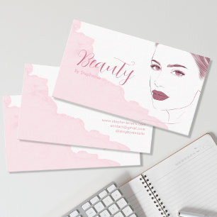 Chic Makeup Artist Beauty Salon Blush Pink Glitter Business Card