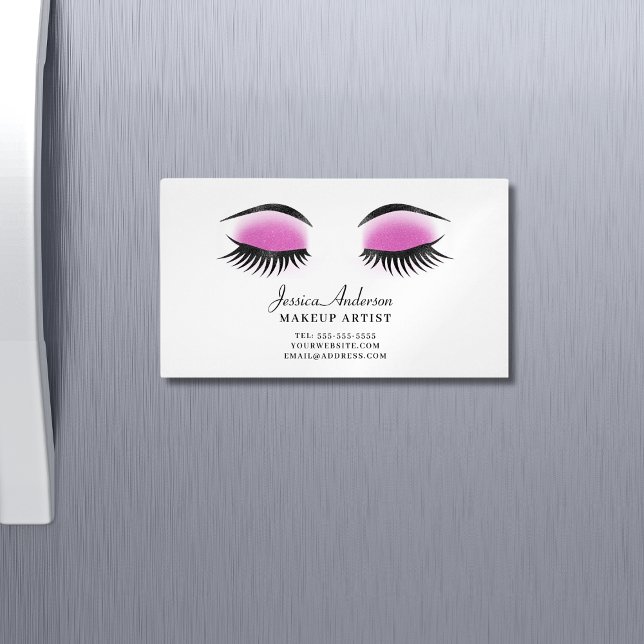 Chic Makeup Artist  Magnetic Business Card (Creator Uploaded)