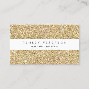 Chic makeup gold glitter sparkles sequins business card