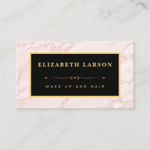 Chic Makeup Rose Gold Marble Artist Hair Salon Business Card