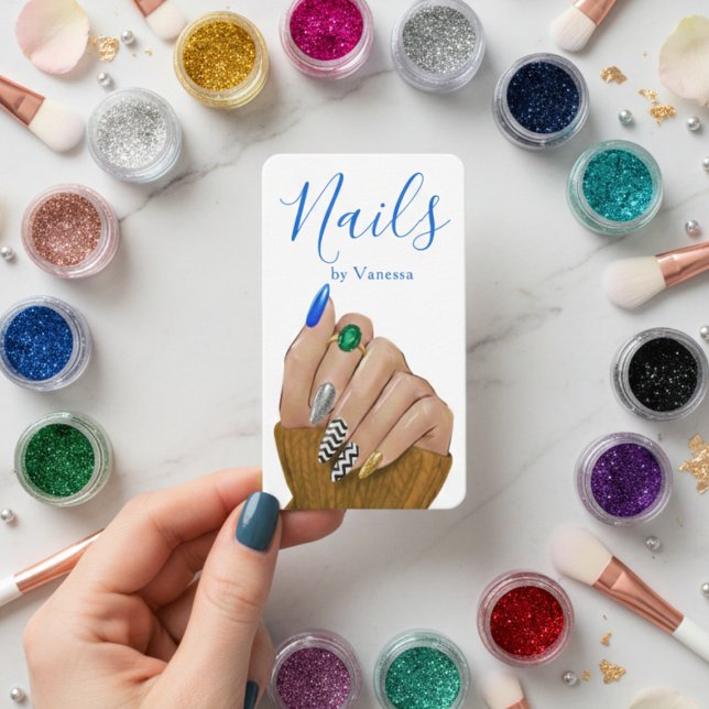 Chic Manicurist Stylish Nail Technician QR Code Business Card (Creator Uploaded)