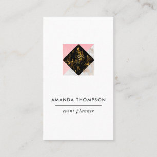 Chic Marble and Foil Geometric Business Card