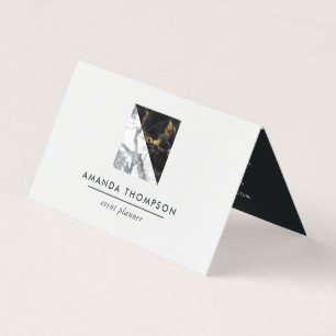 Chic Marble and Foil Geometric Business Card