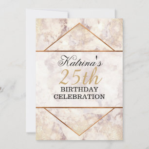 Chic Marble Birthday Party Invitation
