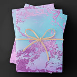Chic Marble | Glitzy Glam Violet Purple Blue Ombre Wrapping Paper Sheet<br><div class="desc">Great for DIY crafting, gift wrapping, and furniture decoupage! Fun, girly watercolor marble in a bold playful millennial pink, turquoise blue and a rich violet purple unicorn-inspired ombre palette. This feminine hand-painted gradient adds the perfect pop of colour. From the "Modern Watercolor Marbles" collection, this design features abstract fluid swirls...</div>