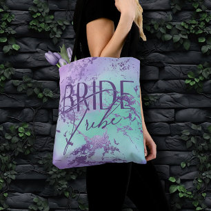 Chic Marble   Lavender Purple and Mint Bride Tribe Tote Bag