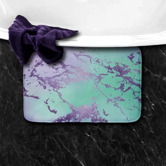Chic Marble | Lavender Purple and Mint Green Bath Mat (Creator Uploaded)