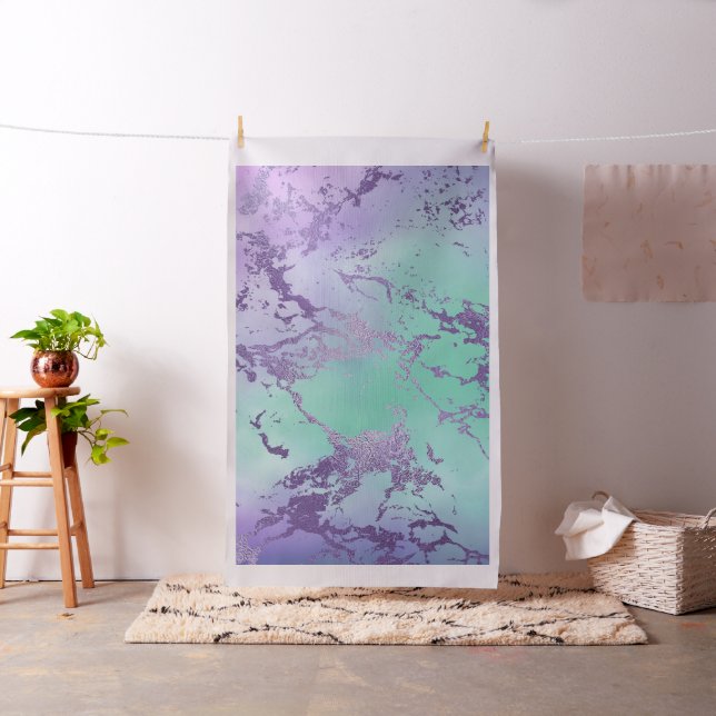 Chic Marble | Lavender Purple and Mint Green Fabric (In Situ)