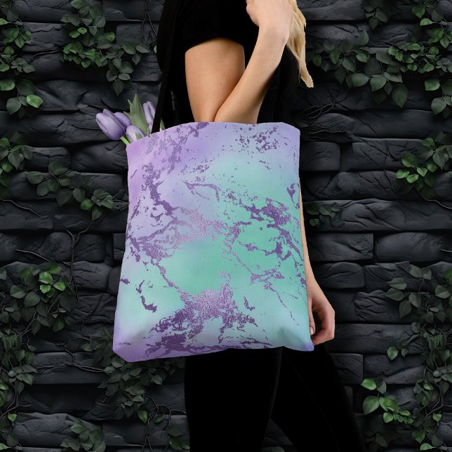 Chic Marble | Lavender Purple and Mint Green Tote Bag (Creator Uploaded)